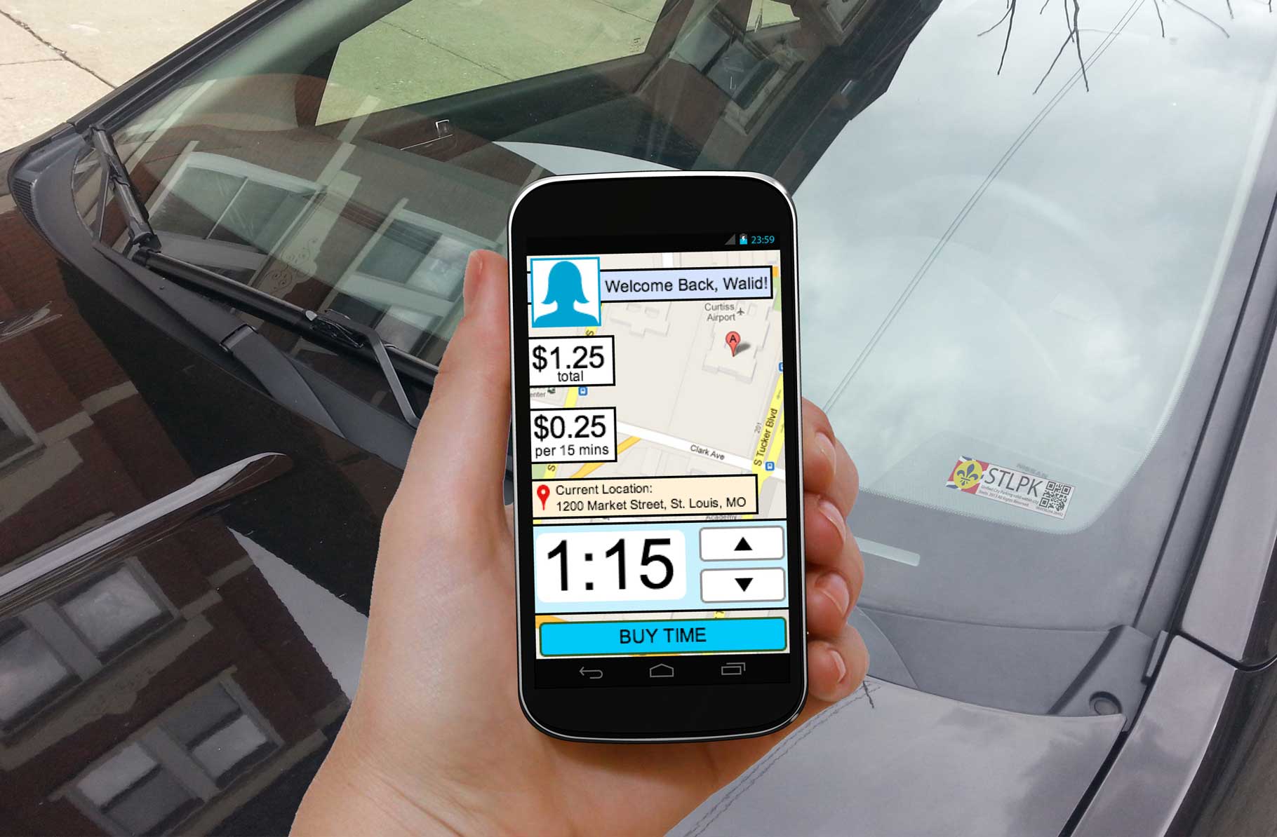 Awesome Graphic displaying the User Version of the City Tap Parking NFC application